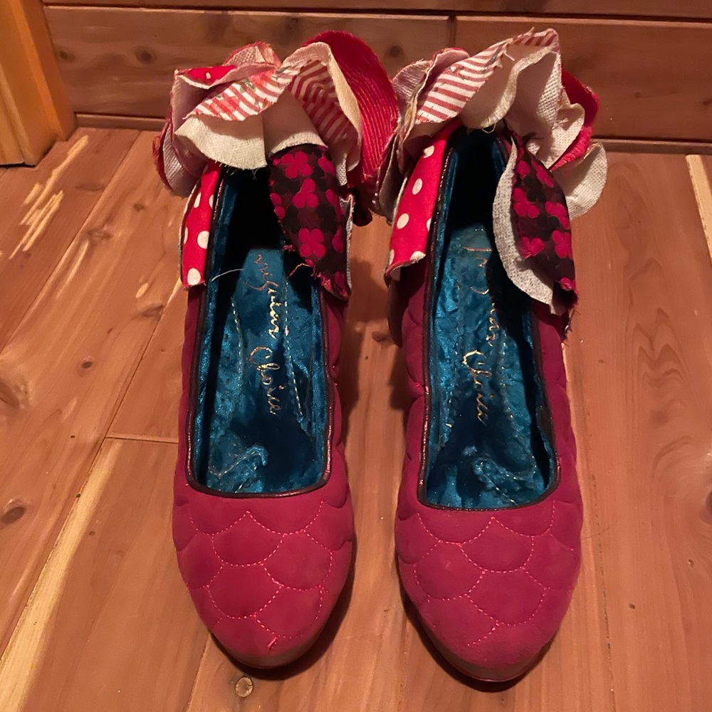Red floral Irregular Choice size 8 shoe